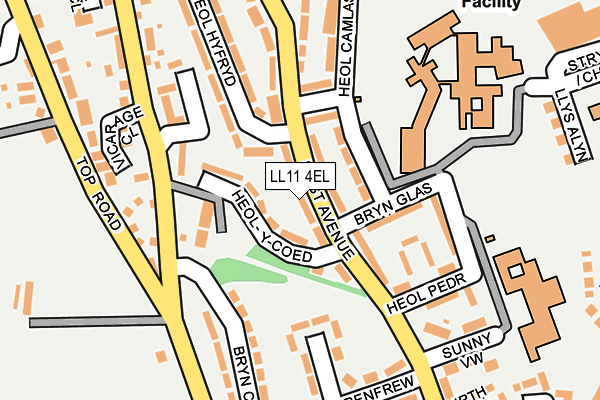 LL11 4EL map - OS OpenMap – Local (Ordnance Survey)