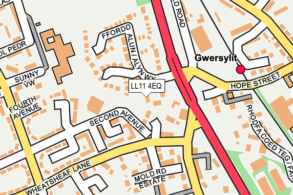 LL11 4EQ map - OS OpenMap – Local (Ordnance Survey)