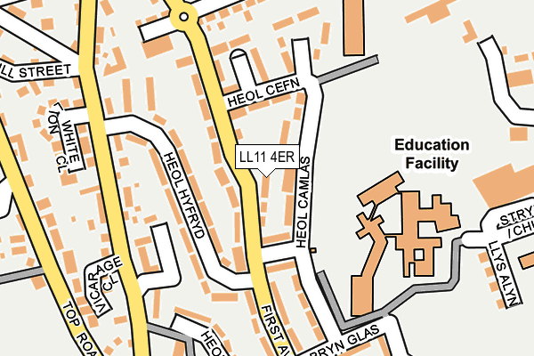 LL11 4ER map - OS OpenMap – Local (Ordnance Survey)