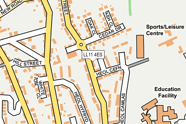 LL11 4ES map - OS OpenMap – Local (Ordnance Survey)
