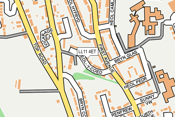 LL11 4ET map - OS OpenMap – Local (Ordnance Survey)