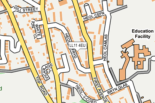 LL11 4EU map - OS OpenMap – Local (Ordnance Survey)