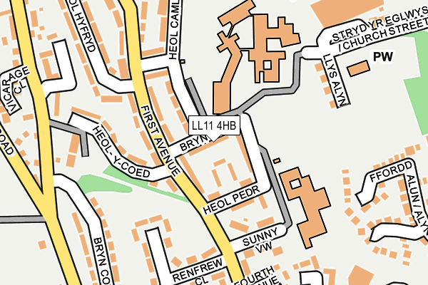 LL11 4HB map - OS OpenMap – Local (Ordnance Survey)