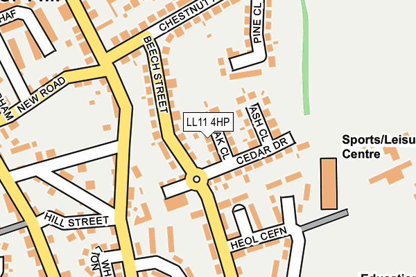 LL11 4HP map - OS OpenMap – Local (Ordnance Survey)