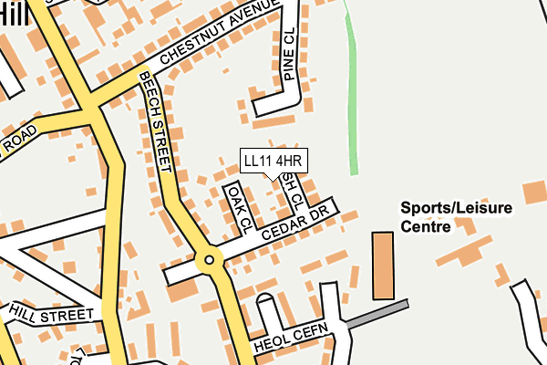 LL11 4HR map - OS OpenMap – Local (Ordnance Survey)