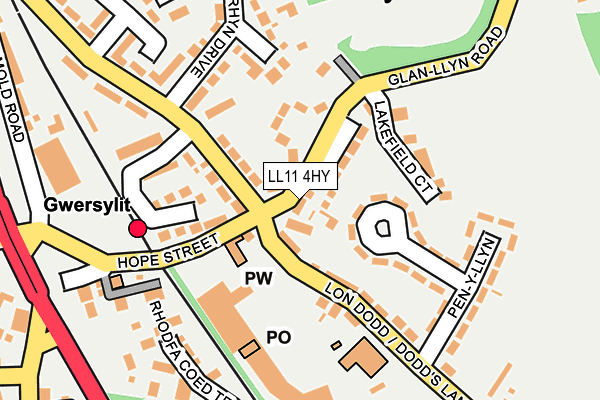 LL11 4HY map - OS OpenMap – Local (Ordnance Survey)