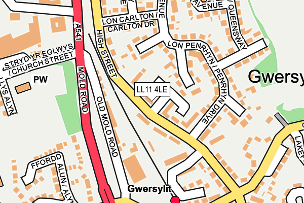LL11 4LE map - OS OpenMap – Local (Ordnance Survey)