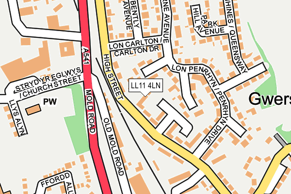 LL11 4LN map - OS OpenMap – Local (Ordnance Survey)