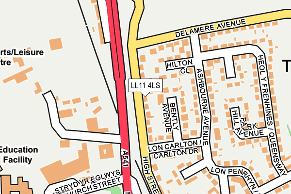 LL11 4LS map - OS OpenMap – Local (Ordnance Survey)