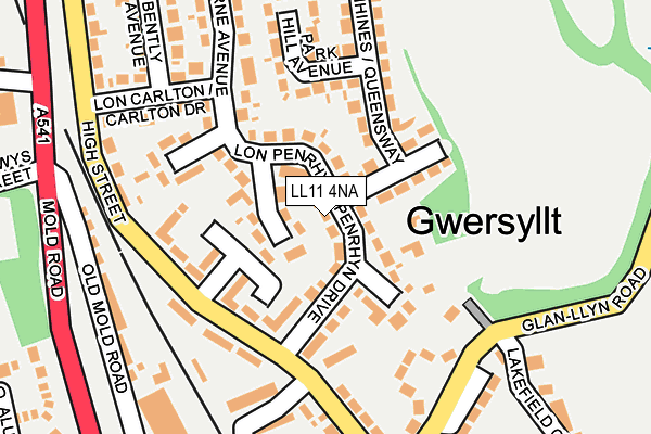 LL11 4NA map - OS OpenMap – Local (Ordnance Survey)
