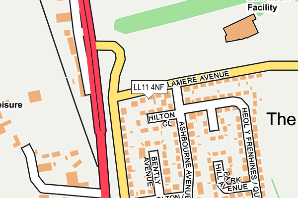LL11 4NF map - OS OpenMap – Local (Ordnance Survey)