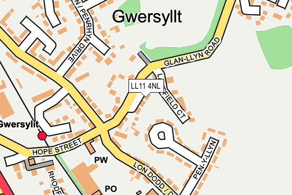 LL11 4NL map - OS OpenMap – Local (Ordnance Survey)