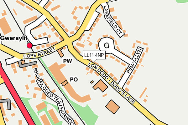 LL11 4NP map - OS OpenMap – Local (Ordnance Survey)