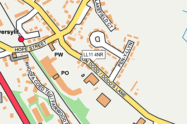LL11 4NR map - OS OpenMap – Local (Ordnance Survey)