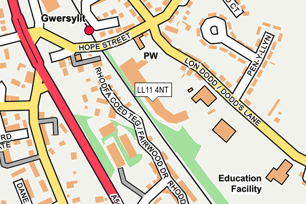 LL11 4NT map - OS OpenMap – Local (Ordnance Survey)