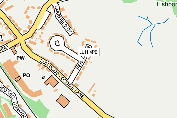 LL11 4PE map - OS OpenMap – Local (Ordnance Survey)