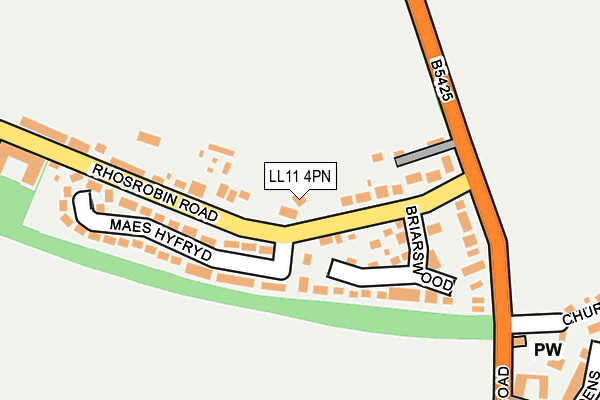 LL11 4PN map - OS OpenMap – Local (Ordnance Survey)