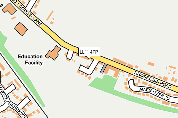 LL11 4PP map - OS OpenMap – Local (Ordnance Survey)