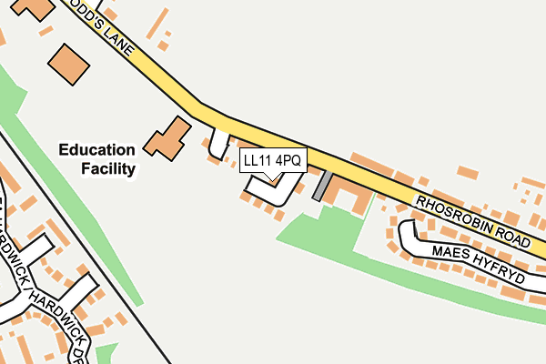 LL11 4PQ map - OS OpenMap – Local (Ordnance Survey)