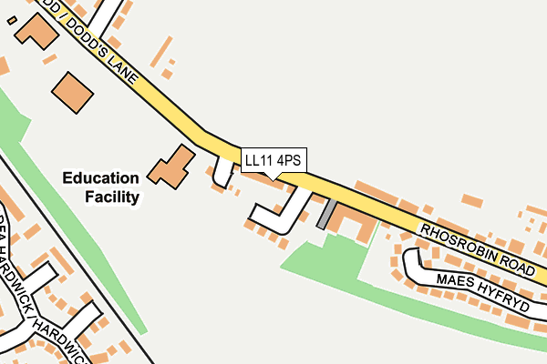 LL11 4PS map - OS OpenMap – Local (Ordnance Survey)