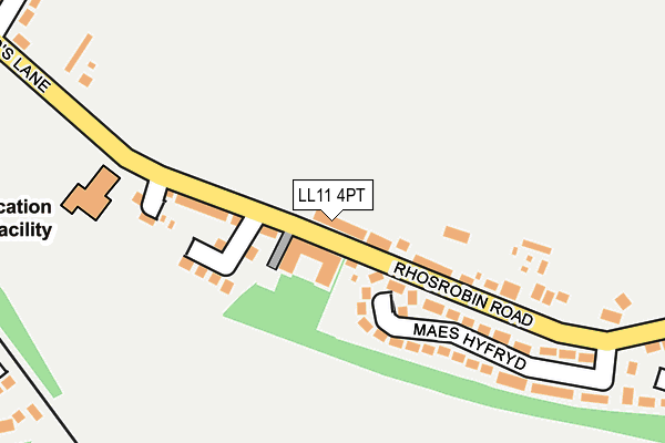LL11 4PT map - OS OpenMap – Local (Ordnance Survey)