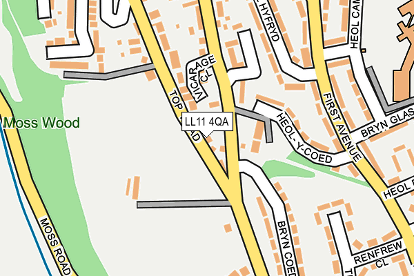 LL11 4QA map - OS OpenMap – Local (Ordnance Survey)