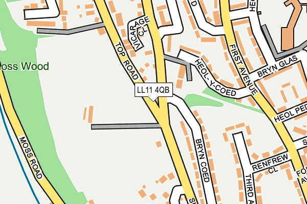 LL11 4QB map - OS OpenMap – Local (Ordnance Survey)