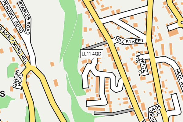 LL11 4QD map - OS OpenMap – Local (Ordnance Survey)