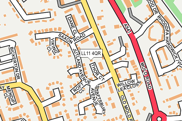 LL11 4QR map - OS OpenMap – Local (Ordnance Survey)