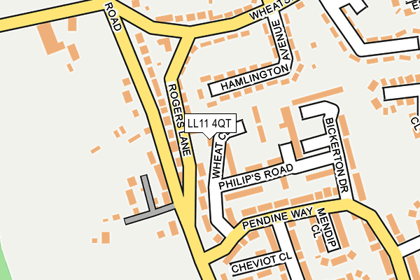 LL11 4QT map - OS OpenMap – Local (Ordnance Survey)
