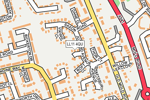 LL11 4QU map - OS OpenMap – Local (Ordnance Survey)