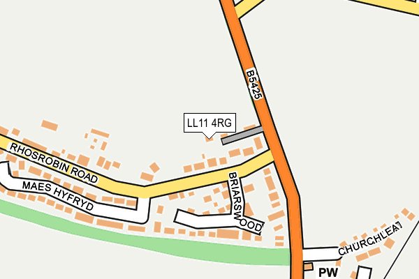 LL11 4RG map - OS OpenMap – Local (Ordnance Survey)