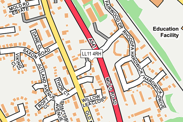 LL11 4RH map - OS OpenMap – Local (Ordnance Survey)