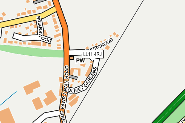 LL11 4RJ map - OS OpenMap – Local (Ordnance Survey)