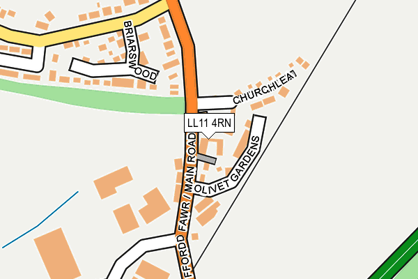 LL11 4RN map - OS OpenMap – Local (Ordnance Survey)