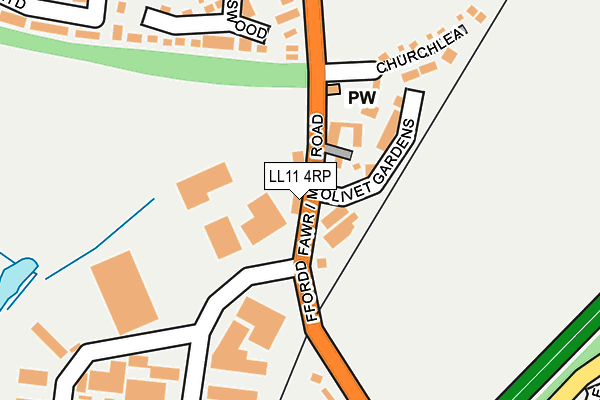 LL11 4RP map - OS OpenMap – Local (Ordnance Survey)