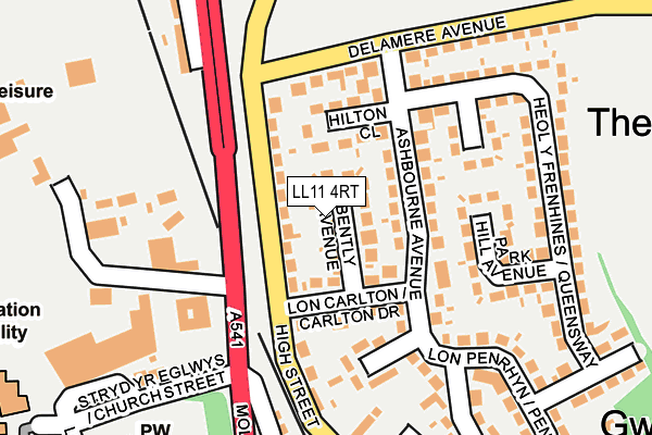 LL11 4RT map - OS OpenMap – Local (Ordnance Survey)