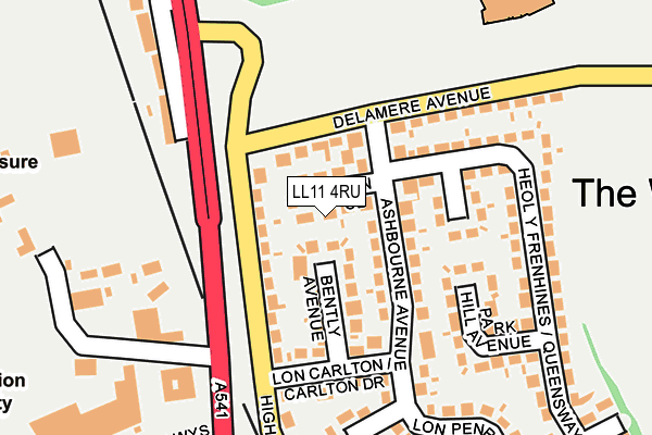 LL11 4RU map - OS OpenMap – Local (Ordnance Survey)