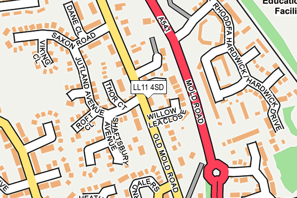 LL11 4SD map - OS OpenMap – Local (Ordnance Survey)