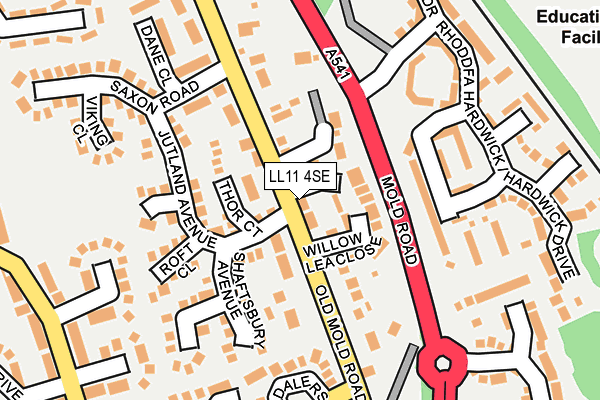 LL11 4SE map - OS OpenMap – Local (Ordnance Survey)