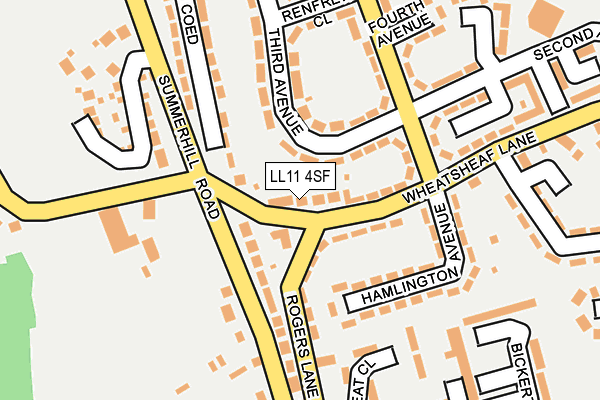 LL11 4SF map - OS OpenMap – Local (Ordnance Survey)