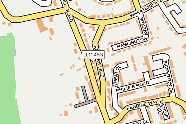 LL11 4SG map - OS OpenMap – Local (Ordnance Survey)