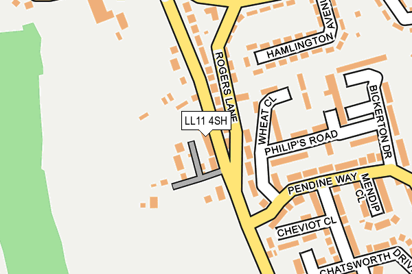 LL11 4SH map - OS OpenMap – Local (Ordnance Survey)