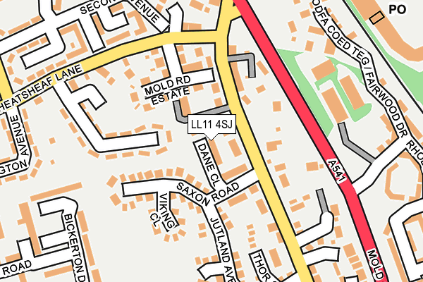 LL11 4SJ map - OS OpenMap – Local (Ordnance Survey)