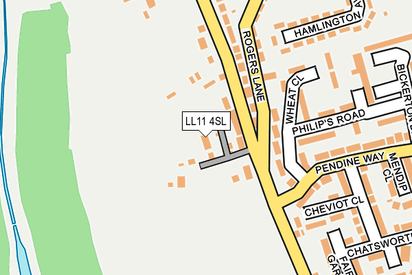 LL11 4SL map - OS OpenMap – Local (Ordnance Survey)