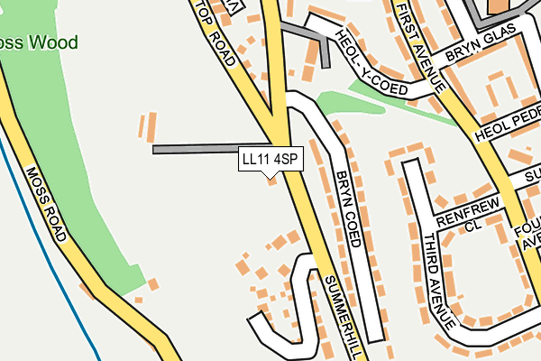 LL11 4SP map - OS OpenMap – Local (Ordnance Survey)