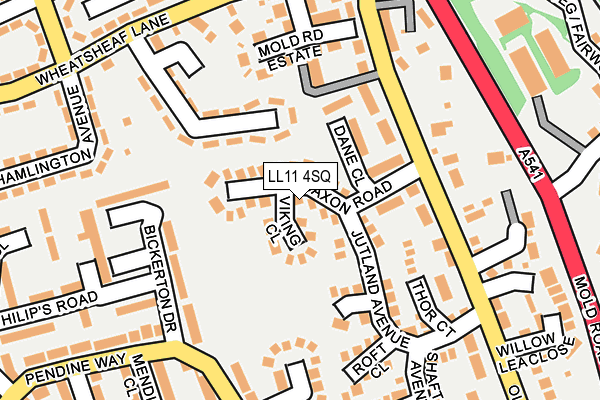 LL11 4SQ map - OS OpenMap – Local (Ordnance Survey)