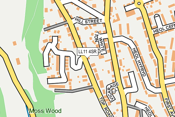 LL11 4SR map - OS OpenMap – Local (Ordnance Survey)
