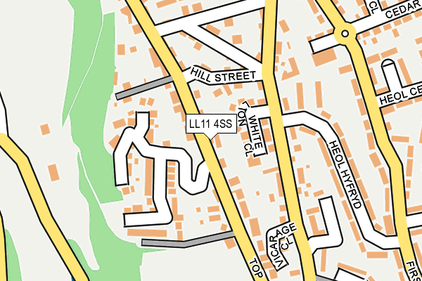 LL11 4SS map - OS OpenMap – Local (Ordnance Survey)