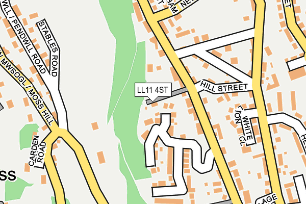 LL11 4ST map - OS OpenMap – Local (Ordnance Survey)